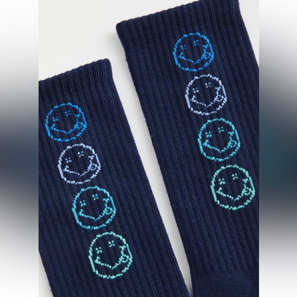 Urban Outfitters Accessories Nwt Uo Nirvana Stacked Smiley Socks